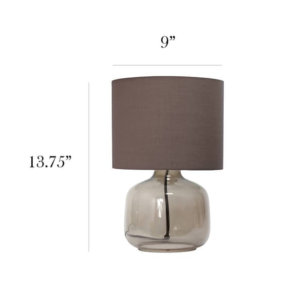 Simple Designs Glass Jar Shape Table Lamp w/Fabric Shade