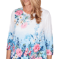 Womens Alfred Dunner Classics 3/4 Sleeve Floral Lace Neck Blouse - image 5