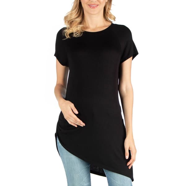 Plus Size 24/7 Comfort Apparel Maternity Cap Sleeve Tee - image 