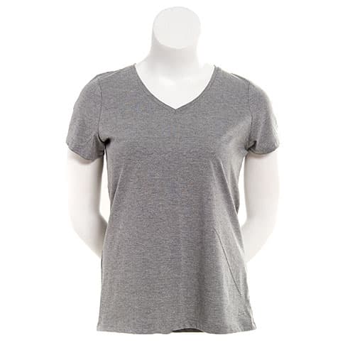 Plus Size HUE(R) Solid V-Neck Pajama Tee - Grey - image 