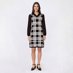 Womens Nina Leonard Plaid Two in One Sweater Dress