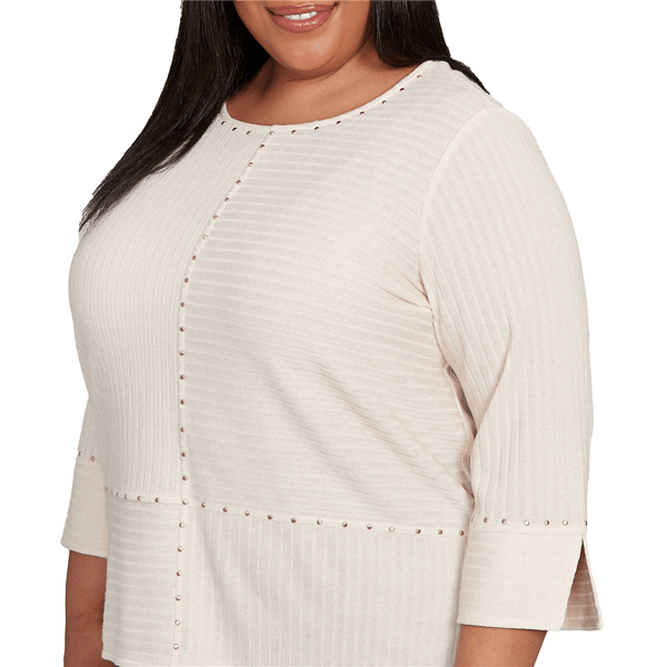 Plus Size Alfred Dunner Mount Laurel Heat Set Embellished Blouse