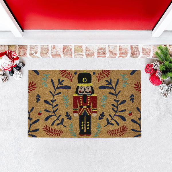 VCNY Home Nutcracker Holiday Outdoor Coir Doormat