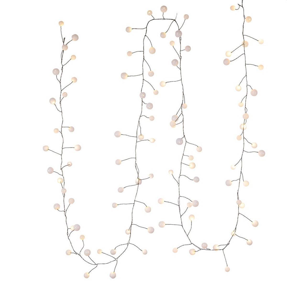 Kurt Adler 8ft. Warm White LED Bead Cluster Garland