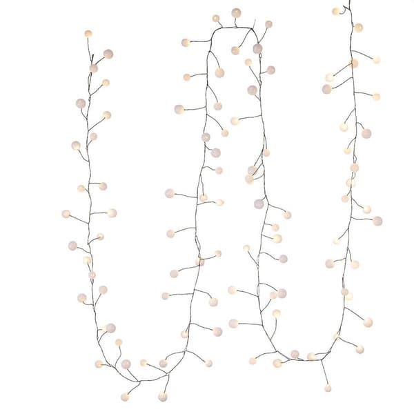 Kurt Adler 8ft. Warm White LED Bead Cluster Garland