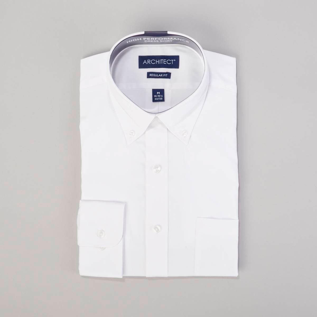 Mens Architect(R) Performance Regular Fit Dress Shirt - White