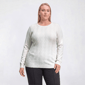 Plus Size Napa Valley Long Sleeve Cable Knit Front Sweater - image 11