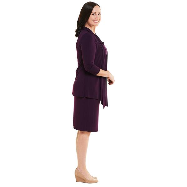 Womens Connected Apparel 2pc. Long Sleeve Solid Jacket Dress