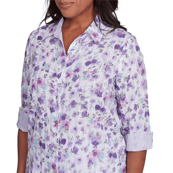 Womens Alfred Dunner Crystal Springs Floral Casual Button Down