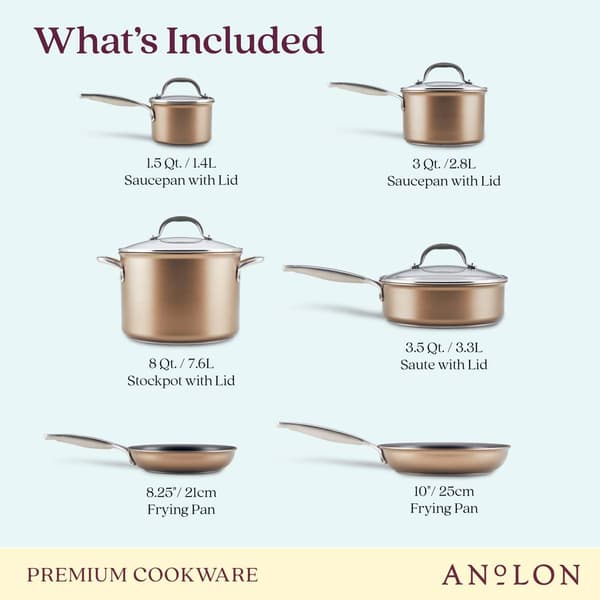 Anolon&#174; Ascend Hard Anodized Kitchen Cookware 10pc. Set