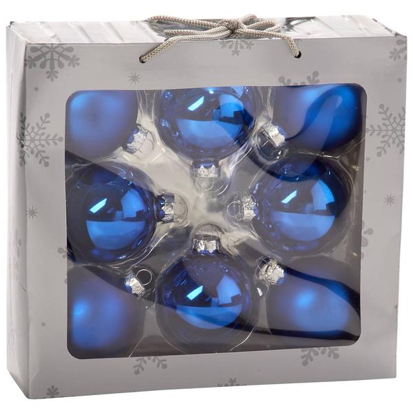 Set of 8 2.6in. Royal Glass Ornaments - image 