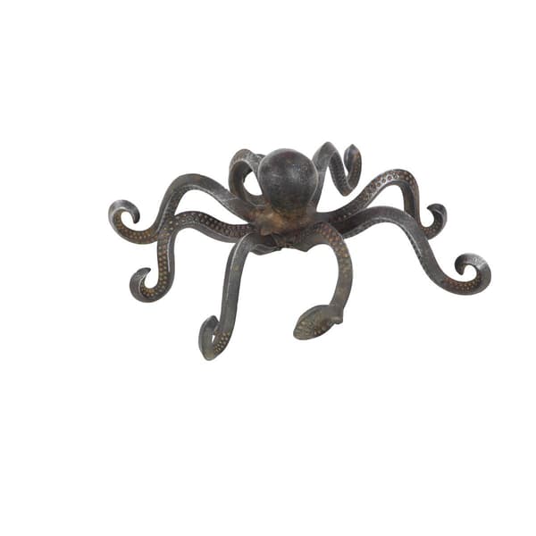 9th &amp; Pike® Black Metal Coastal Octopus Sculpture