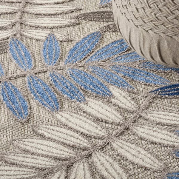 Nourison Aloha Leaf Print Round Rug