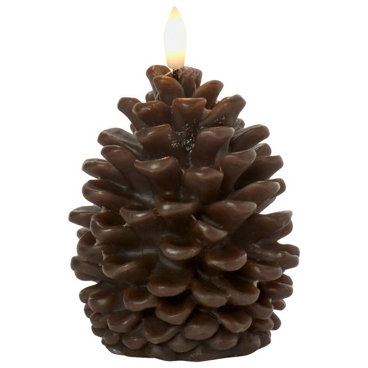 Mark Feldstein Pre-Lit LED Pinecone Wax Figurines