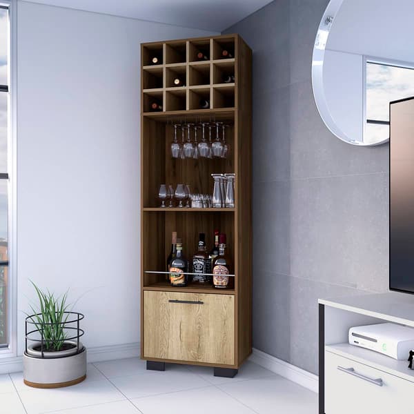 FM FURNITURE Aubree Mahagony Corner Bar Cabinet