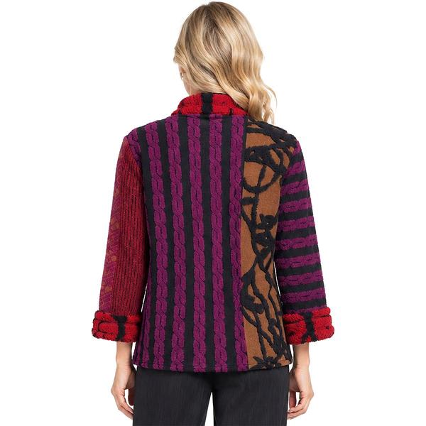 Plus Size Ali Miles Abstract Mixed Media Button Front Jacket