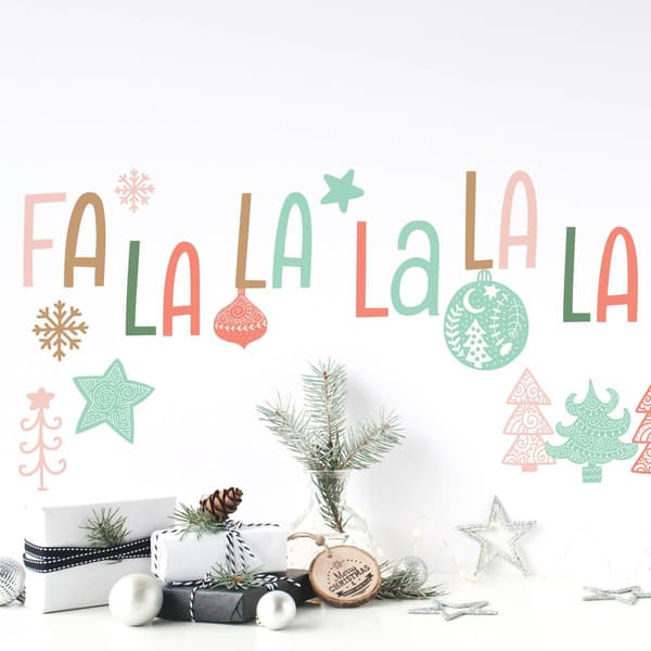 RoomMates&#174; Red & Green & Brown Fa La La La Wall Decals
