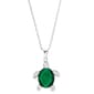 Athra 18in. Silver Plated Green Turtle Pendant Necklace - image 1