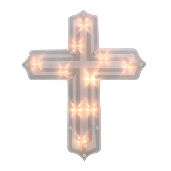 Northlight Seasonal Lighted Cross Window Silhouette - image 