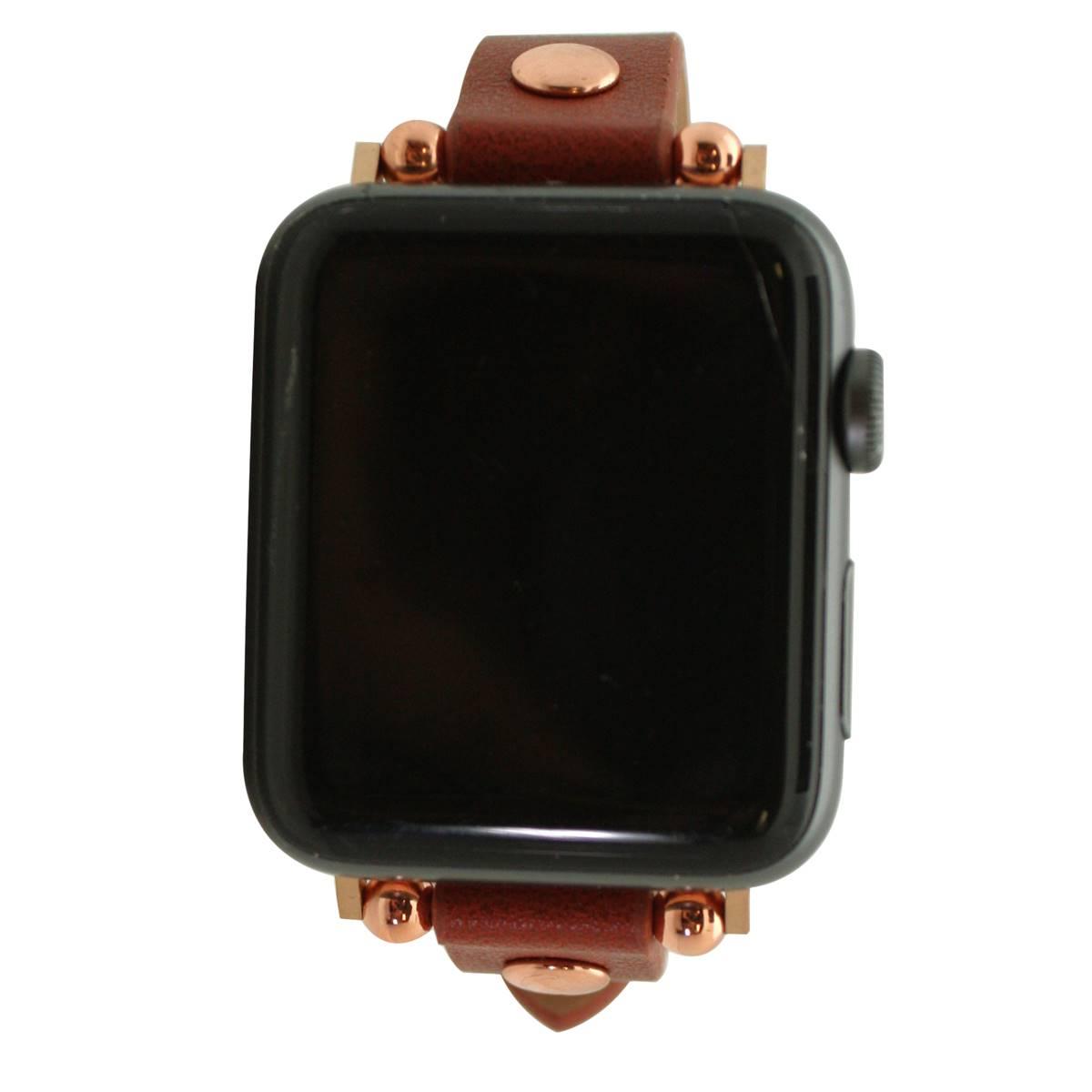 Womens Olivia Pratt™ Solid Color Leather Apple Watch Band...