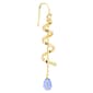 Athra 14kt. Gold over Brass & Blue Crystal Swirl Drop Earrings - image 2
