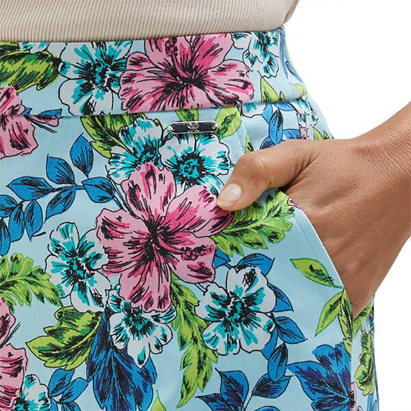 Womens  Rafaella&#174; Hibiscus Floral Stretch Skort with Pockets