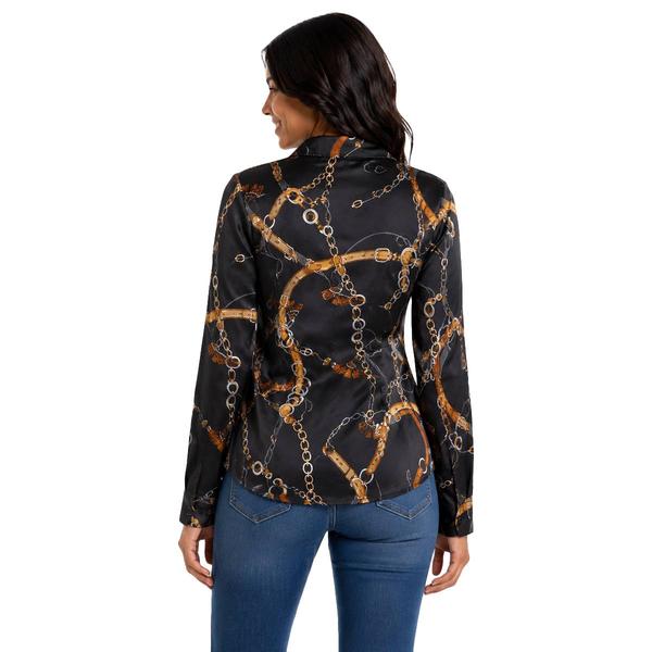 Juniors A. Byer Chain Portofino Button Up Blouse