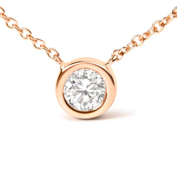 Haus of Brilliance 10kt. Rose Gold 1/3ctw. Diamond Round Pendant - image 