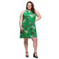 Plus Size 24/7 Comfort Apparel Green Floral Keyhole Dress - image 4
