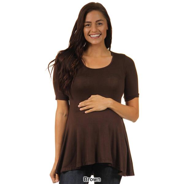 Womens 24/7 Comfort Apparel Solid 3/4 Sleeve Tunic Maternity Top