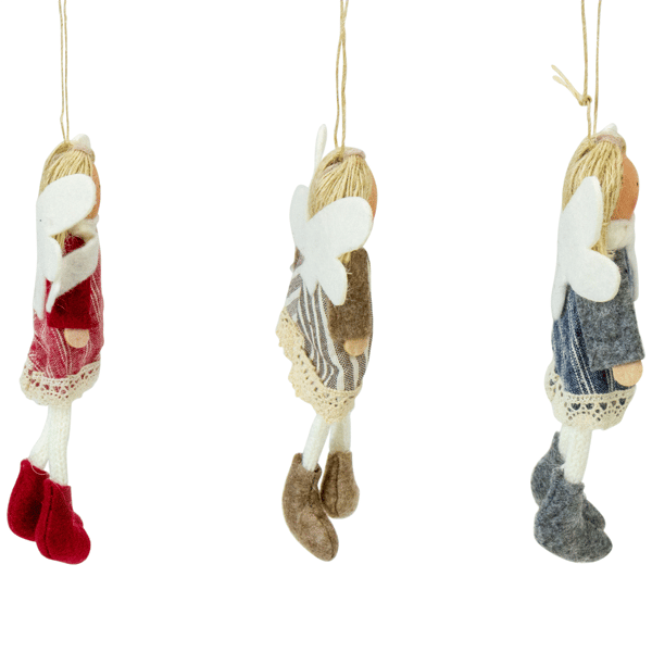 Northlight Angel Doll with Wings Christmas Ornaments - Set of 3