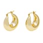 Marsala Gold Over Brass Puffed Hoop Earrings - image 1