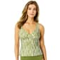 Womens Anne Cole Sierra Wood Block Drape Front Tankini - image 1