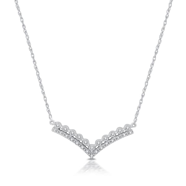 Nova Star&#40;R&#41; 1/10cttw. Lab Grown Diamond Chevron Necklace