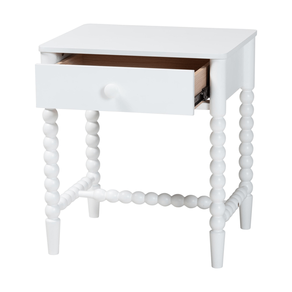 Baxton Studio Brantley Spindle 1-Drawer Nightstand