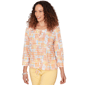 Womens Hearts of Palm Fun in the Sun 3/4 Sleeve Tie Hem Blouse - image 3