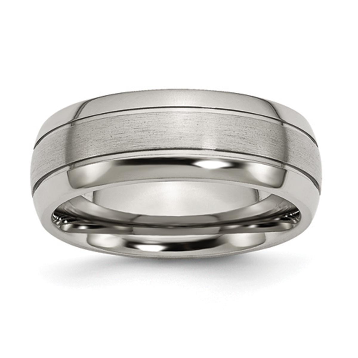 Mens Endless Affection(tm) Brushed & Polished 8mm Titanium Band