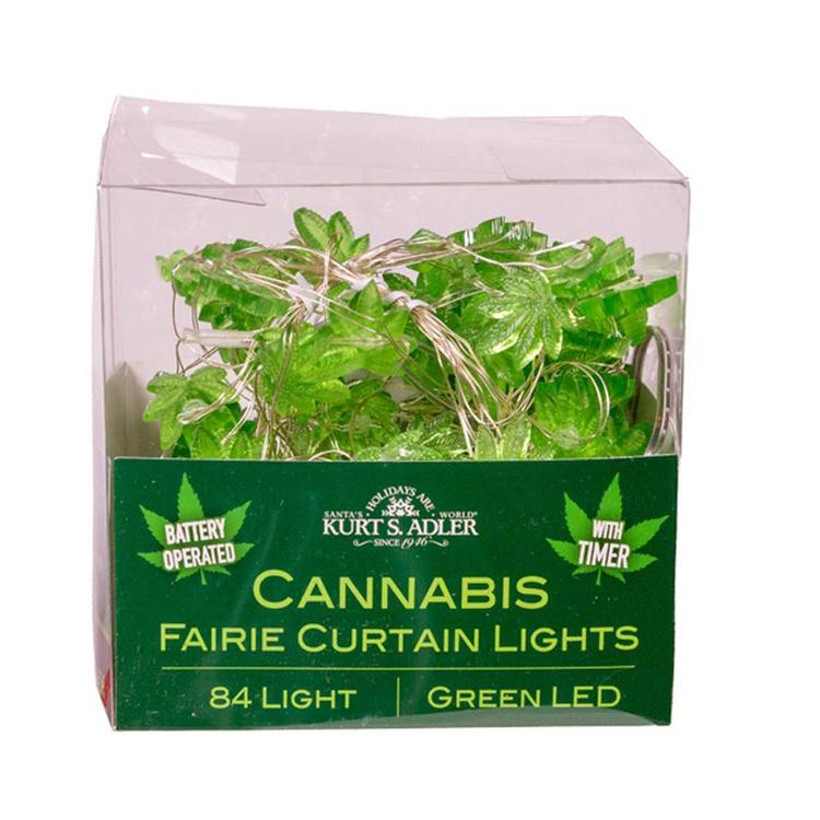 Kurt Adler 84-Light 7-Drop Cannabis Cartoon Light Set