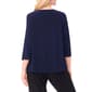 Plus Size MSK 3/4 Sleeve V Neck Beaded Trim Blouse - image 2