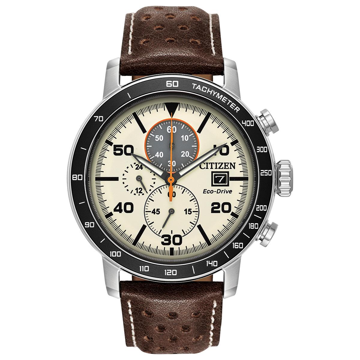 Mens Citizen® Brycen Eco-Drive Brown Chronograph...