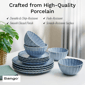 Sango Frill Reactive 12pc. Blue Stoneware Dinnerware Set - image 6