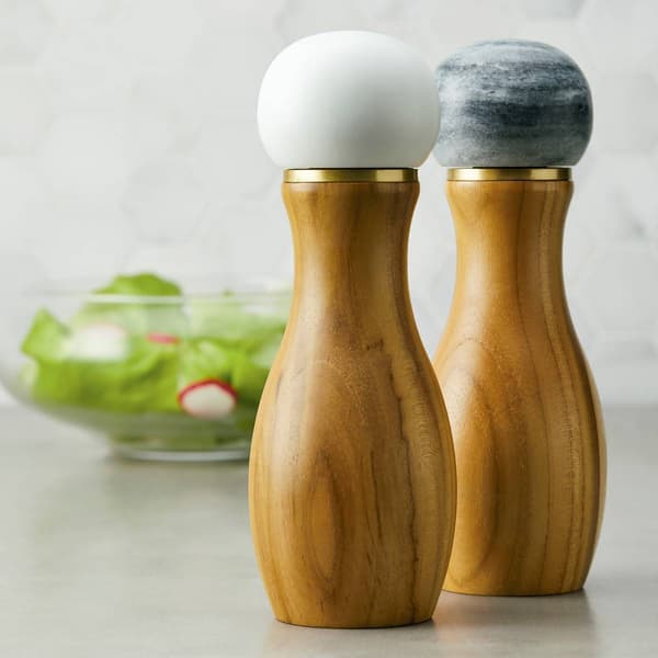 Anolon® Pantryware Teakwood and Marble Salt &amp; Pepper Grinder Set