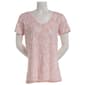 Petite Architect(R) Short Sleeve V Neck Splatter Floral Tee - image 1