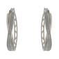 Gianni Argento Sterling Silver Diamond Accent Twist Hoop Earrings - image 1