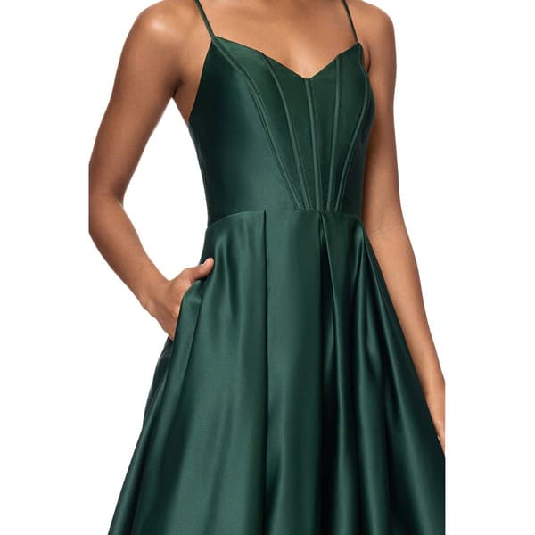 Juniors Blondie Nites Solid Lamour Satin Corset A-Line