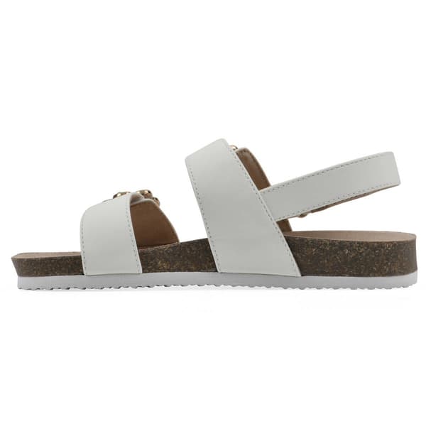 Big Girls White Mountain Gingham Floral Buckle Sandals