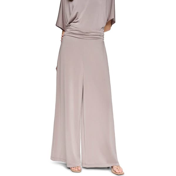 Womens Halston Pull On Ruched Waist Wide Leg Palazzo Pants - image 