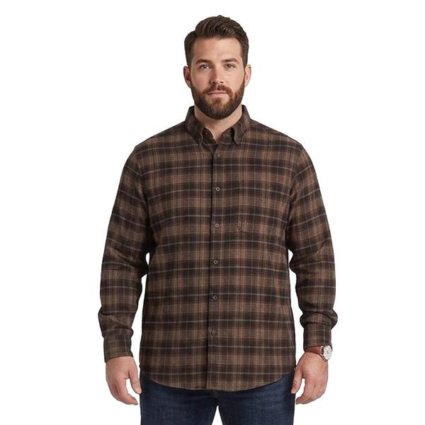 Mens Big & Tall Mountain Ridge Flannel Shirt - Chocolate/Sienna - image 