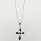Marsala Marcasite Fine SIlver Plated Cross Necklace - image 1
