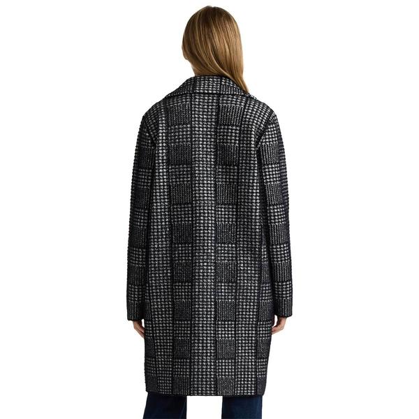 Womens NVLT Plaid Notch Collar & Patch Pockets Coatigan